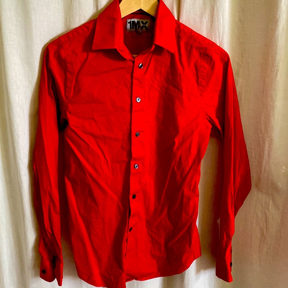 1MX express Red dress shirt